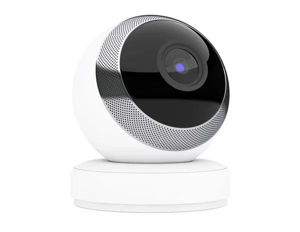 Witte Computer sferische webcamera. 3D-rendering — Stockfoto