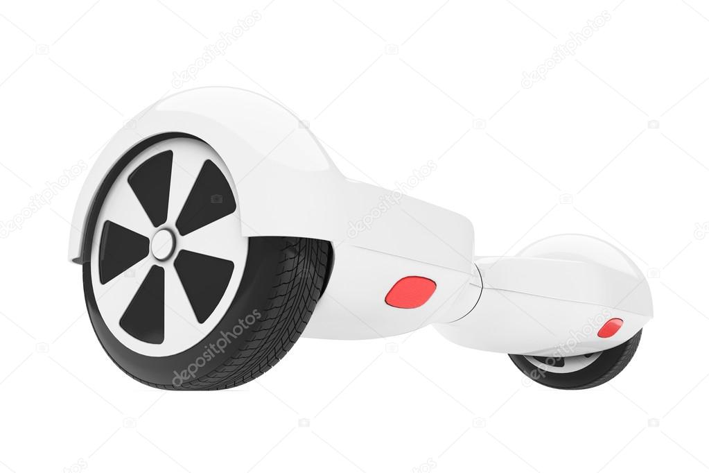 White Self Balancing Electric Scooter. 3d Rendering
