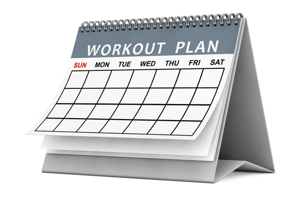 Calendario de planes de entrenamiento. Renderizado 3d —  Fotos de Stock