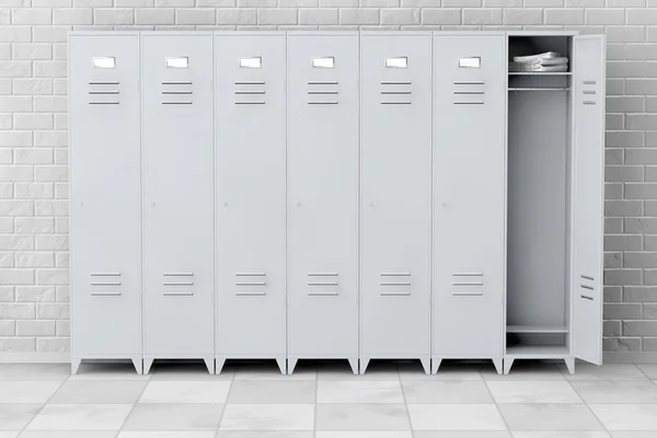 Grey Metal Lockers. 3d Rendering — Stock Photo, Image