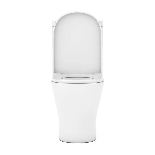 Modern White Ceramic Toilet Bowl Fundo Branco Renderização — Fotografia de Stock