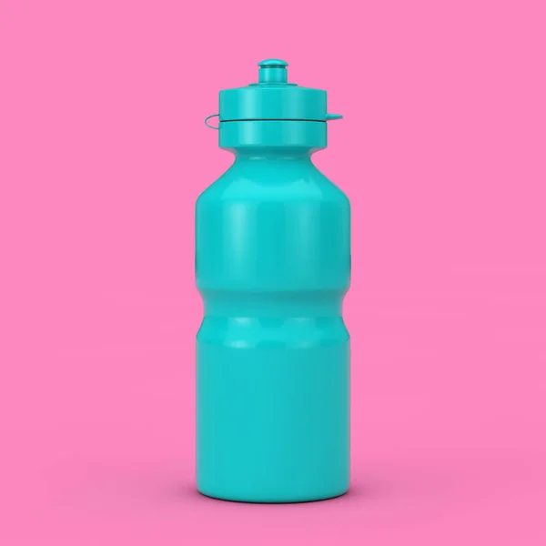 Blue Bike Water Sport Bottle Mockup Duotone Style Een Roze — Stockfoto