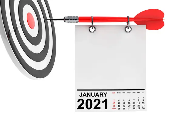 Kalender Januari 2021 Blanco Notitie Papier Met Vrije Ruimte Voor — Stockfoto