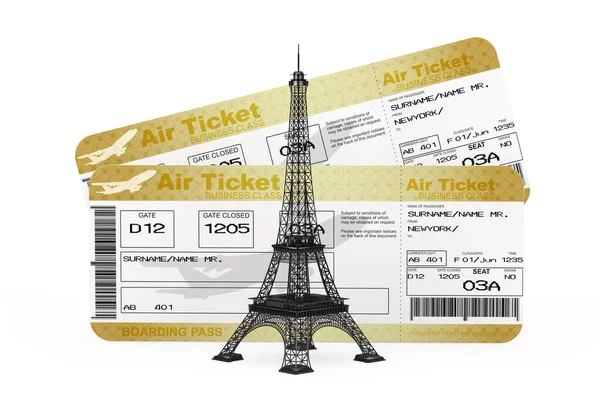 Podróż Francji Concept Paris Wieża Eiffla Naprzeciwko Dwóch Złotych Biznesów — Zdjęcie stockowe