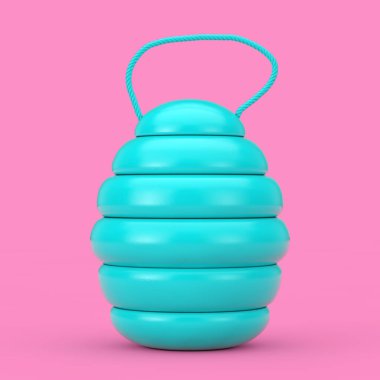 Mavi Tahta Doğal Organik Bal Fıçısı Fıçısı Duotone Stili pembe arka planda. 3d Hazırlama