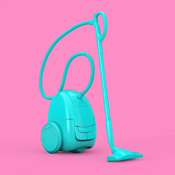 Blue Vacuum Cleaner Duotone Style Рожевому Фоні Рендеринг — стокове фото