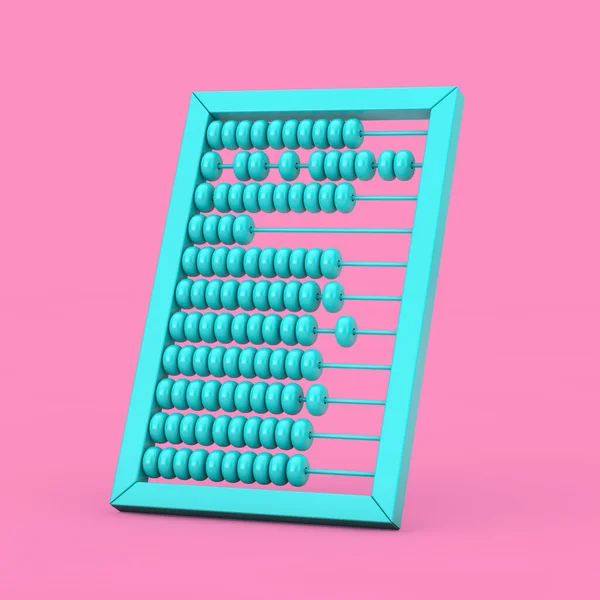 Blue Vintage Wooden Abacus Mockup Duotone Stil Auf Rosa Hintergrund — Stockfoto