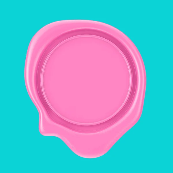 Рожева Воскова Печатка Порожнім Простором Вашого Дизайну Стилі Duotone Синьому — стокове фото