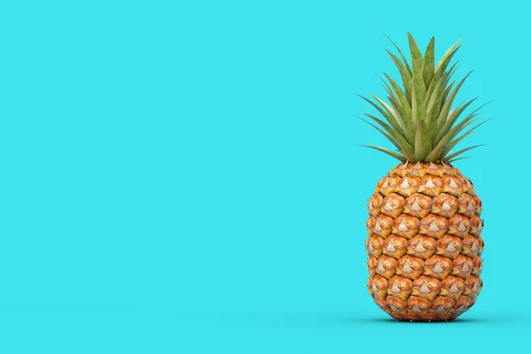 Mavi Arka Planda Taze Olgun Tropik Sağlıklı Beslenme Ananas Meyvesi — Stok fotoğraf