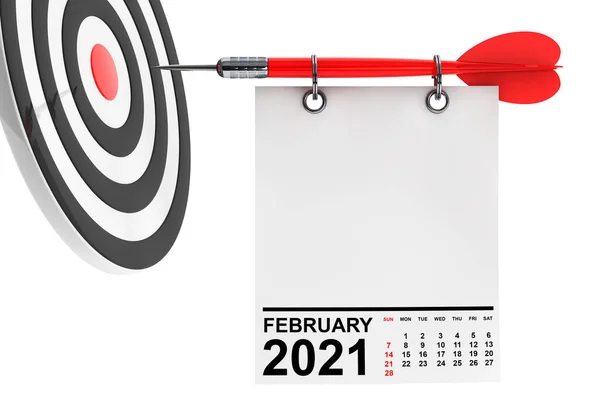 Calendário Fevereiro 2021 Papel Nota Branco Com Espaço Livre Para — Fotografia de Stock