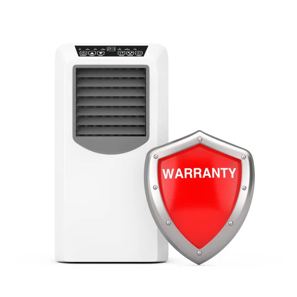 Portable Mobile Room Air Conditioner Red Metal Protection Warranty Shield — стокове фото