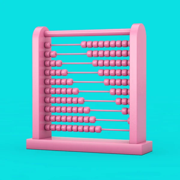 Pink Children Toy Brain Development Abacus Duotone Style Een Blauwe — Stockfoto