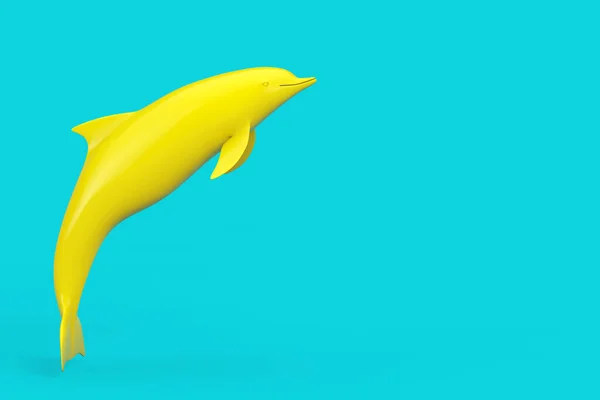 Yellow Tursiops Truncatus Ocean Або Sea Bottlenose Dolphin Duotone Style — стокове фото
