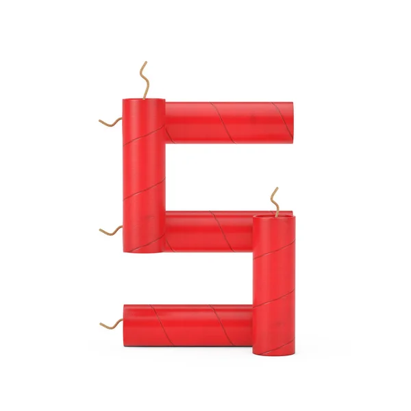 Dynamite Sticks Alphabet Numbers Collection White Background 렌더링 — 스톡 사진