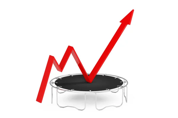 Success Concept Business Growth Red Arrow Get Boost Jumps Trampoline — Stock Photo, Image