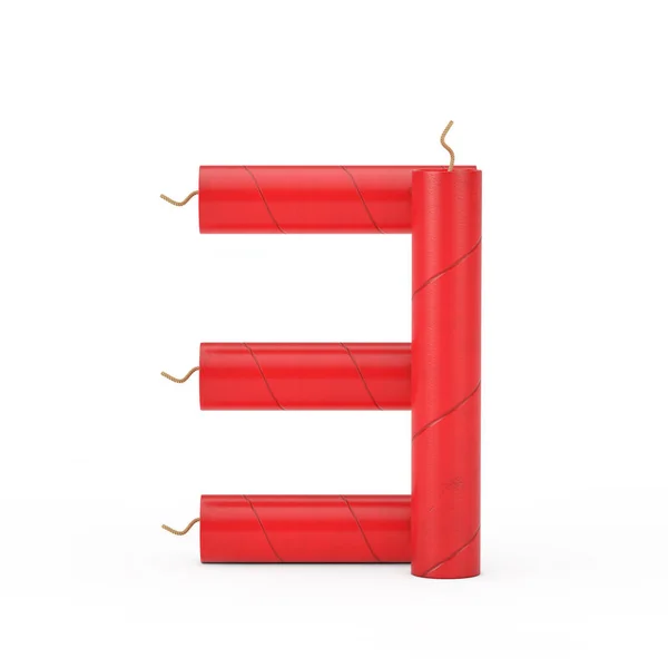 Numero Come Dynamite Sticks Alphabet Numbers Collection Sfondo Bianco Rendering — Foto Stock