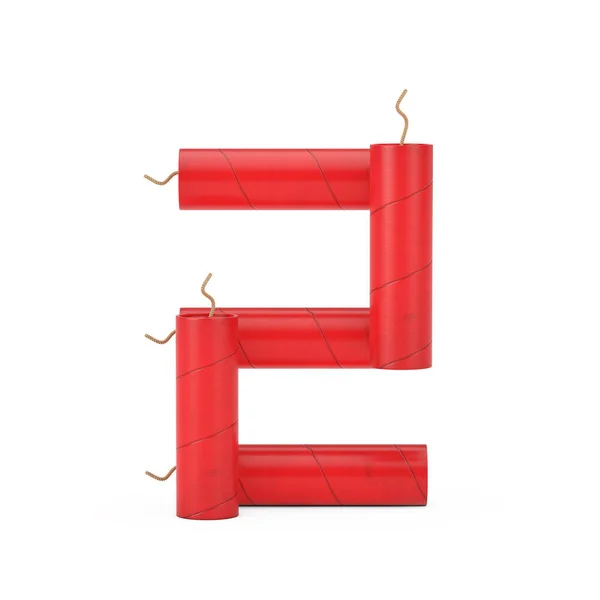 Dynamite Sticks Alphabet Numbers Collection White Background 렌더링 — 스톡 사진