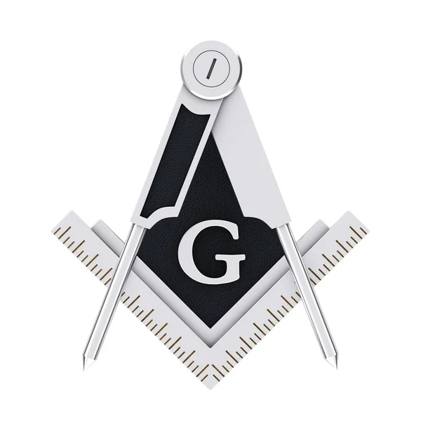 Masónica Masonería Plata Cuadrado Brújula Con Letra Emblema Icono Símbolo —  Fotos de Stock