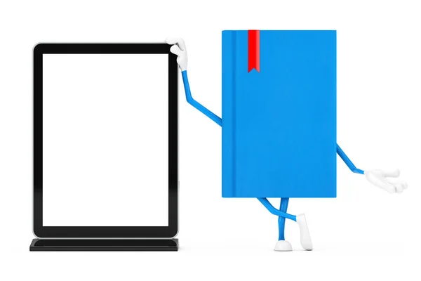 Blue Book Character Mascot Blank Trade Show Lcd Screen Display — 스톡 사진