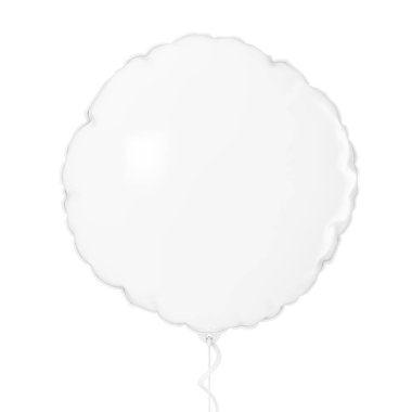 Beyaz arka planda beyaz folyo balon modeli. 3d Hazırlama