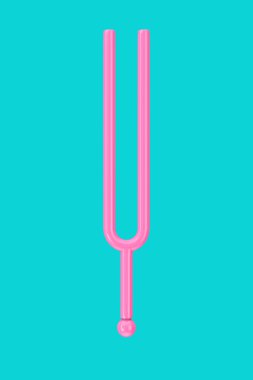 Mavi arka planda Duotone Tarzı ile Müzik Akordu Çatalı. 3d Hazırlama