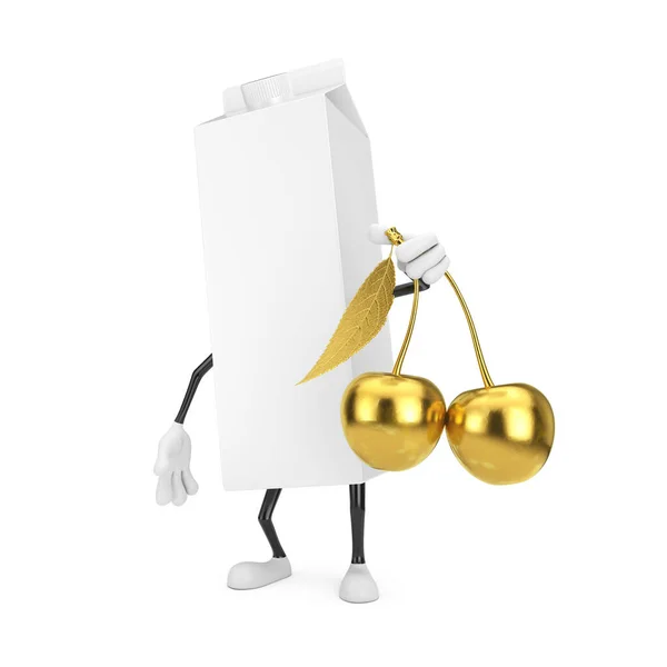 Blank Milk Juice Carton Box Cartoon Character Mascot Person Fresh — Stock Photo, Image