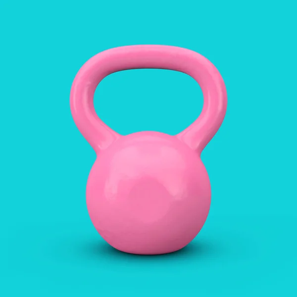 Concepto Fitness Peso Mancuerna Hierro Rosa Estilo Duotone Sobre Fondo — Foto de Stock