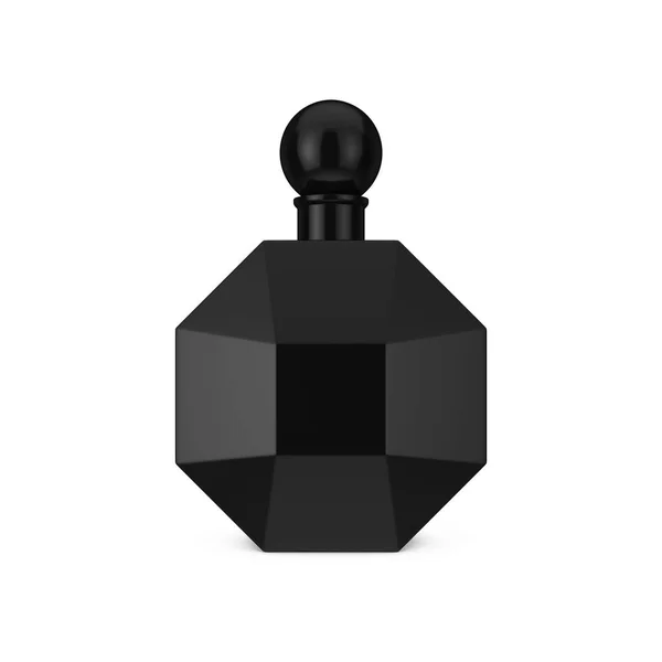 Beyaz Arka Planda Elmas Şeklinde Siyah Modern Parfüm Şişesi Hazırlama — Stok fotoğraf
