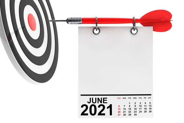 Kalendarz Czerwiec 2021 Blank Note Papier Wolnym Przestrzeni Dla Projektowania — Zdjęcie stockowe
