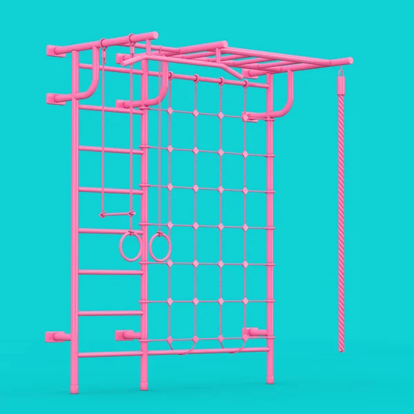 스포츠 플레이 그라운드 Pink Sports Playground Wall Bars Children Duotone — 스톡 사진