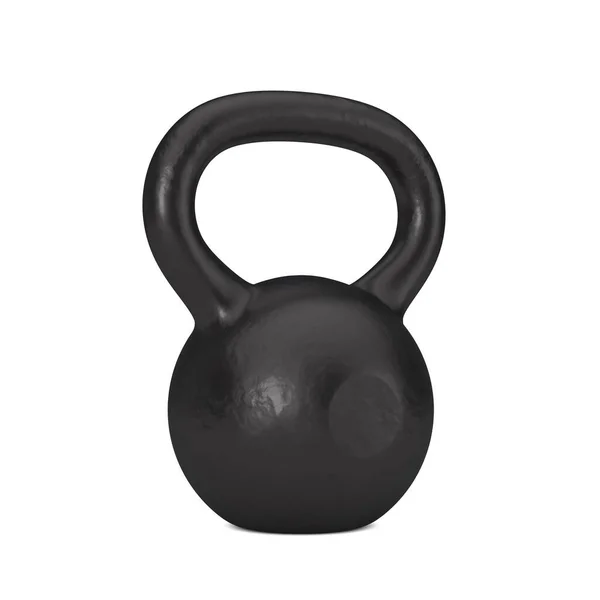 Conceito Fitness Black Iron Dumbbell Peso Sobre Fundo Branco Renderização — Fotografia de Stock