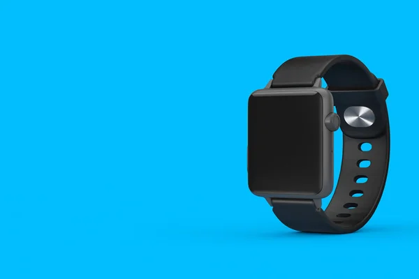 Black Modern Smart Watch Mockup Strap Blank Screen Your Design — 스톡 사진