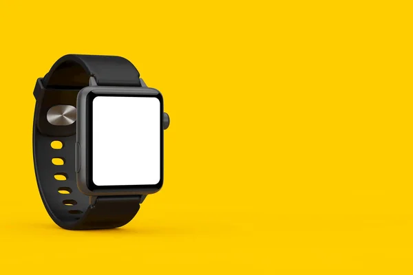 Black Modern Smart Watch Mockup Starp Blank Screen Your Design — Zdjęcie stockowe