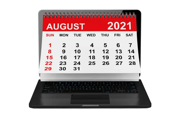 2021 달력은 배경의 노트북 렌더링 — 스톡 사진