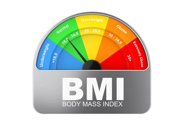 Bmi Body Mass Index Scale Meter Dial Gage Icon White — Stock Photo, Image