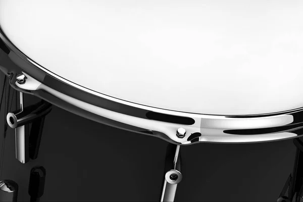 Black Professional Rock Drum Snare Estremo Primo Piano Rendering — Foto Stock