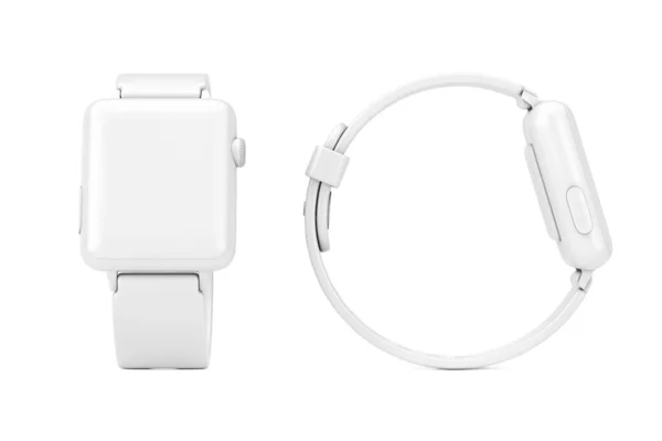 White Modern Smart Watch Mockup Met Strap Clay Style Een — Stockfoto