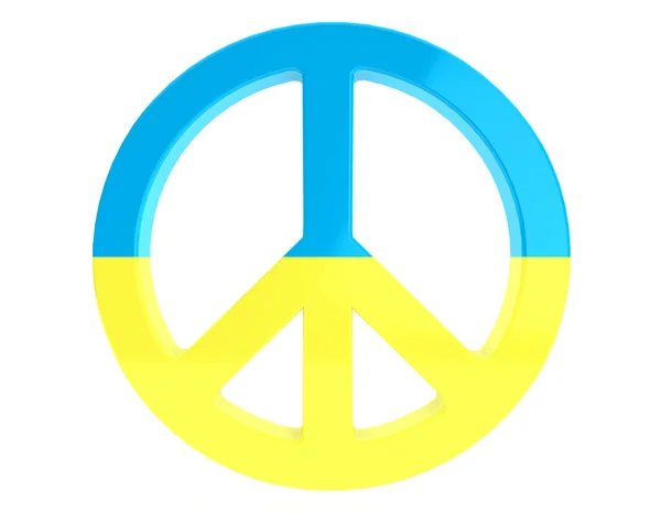 Концепция мира. Знак мира с флагом Украины — стоковое фото