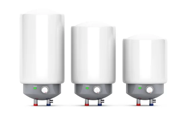 Three Modern Automatic Water Heaters — Stock Photo, Image