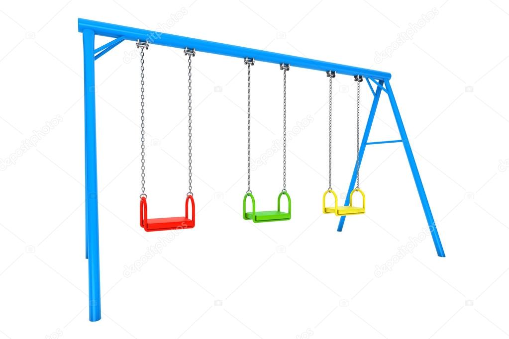 Children colorful playground swing