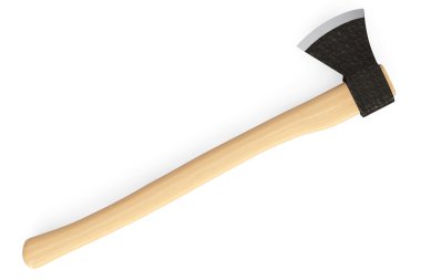 Ahşap Saplı 3D balta