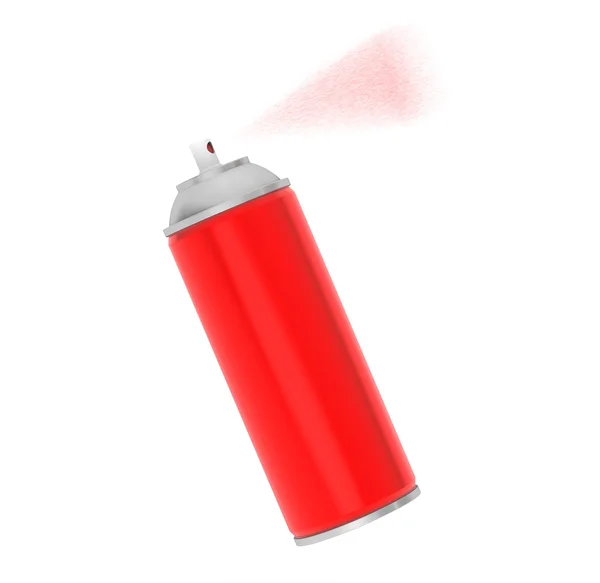 Leere rote Spraydose aus Aluminium — Stockfoto