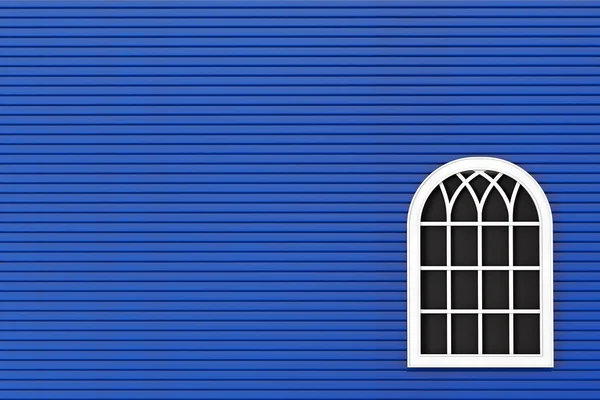 Closeup Closed plastic window with blue wall — Stock Photo, Image