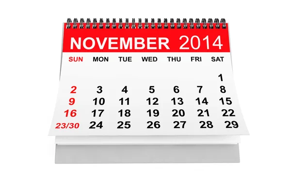 Calendario noviembre 2014 —  Fotos de Stock