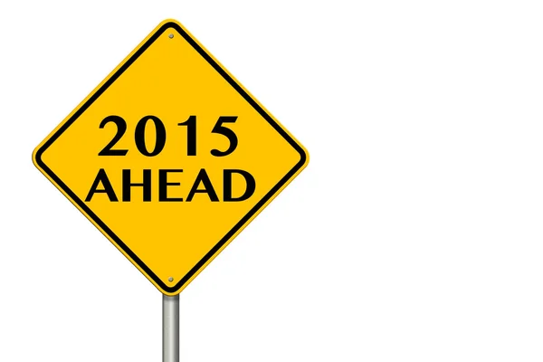 Впереди дорожный знак 2015 года — стоковое фото