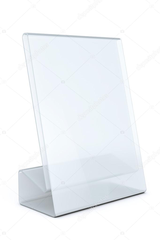 White Blank transparent table plate card