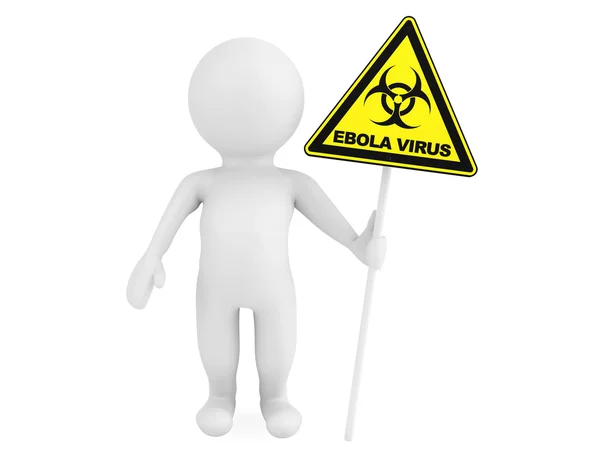 3d Personne présentant un signe de risque biologique Ebola — Photo