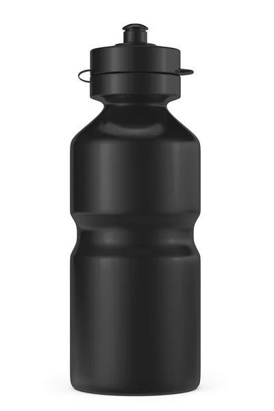 Black Sport Plastic Water Bottle — Stock Photo, Image