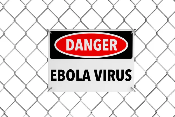Знак вируса Эбола с проволочным ограждением — стоковое фото