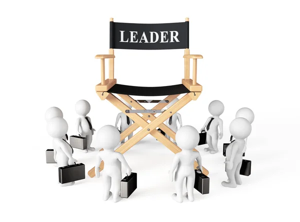 3d Businessmans Around Director Leader Chair — Stock Photo, Image